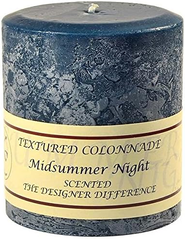 Pack of 2, Textured 4" x 4" Pillar Candles Midsummer Night for Weddings, Home & Event Decoration, Relaxation, Made in US