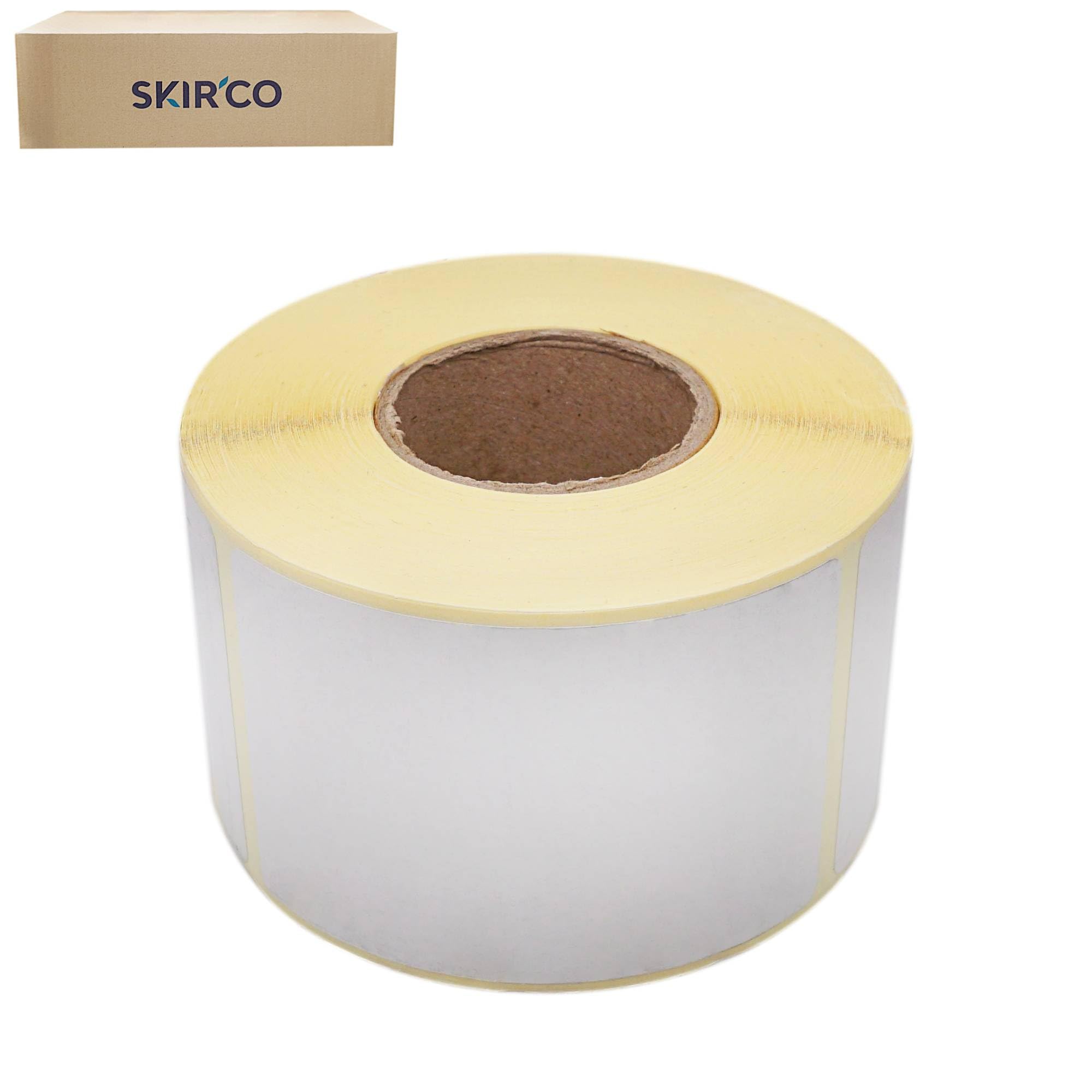 SKIR'CO (2500 szt.) Bezpośrednie etykiety termiczne 55 x 85 mm, trwałe samoprzylepne prostokątne naklejki termiczne, etykiety do drukarek termicznych