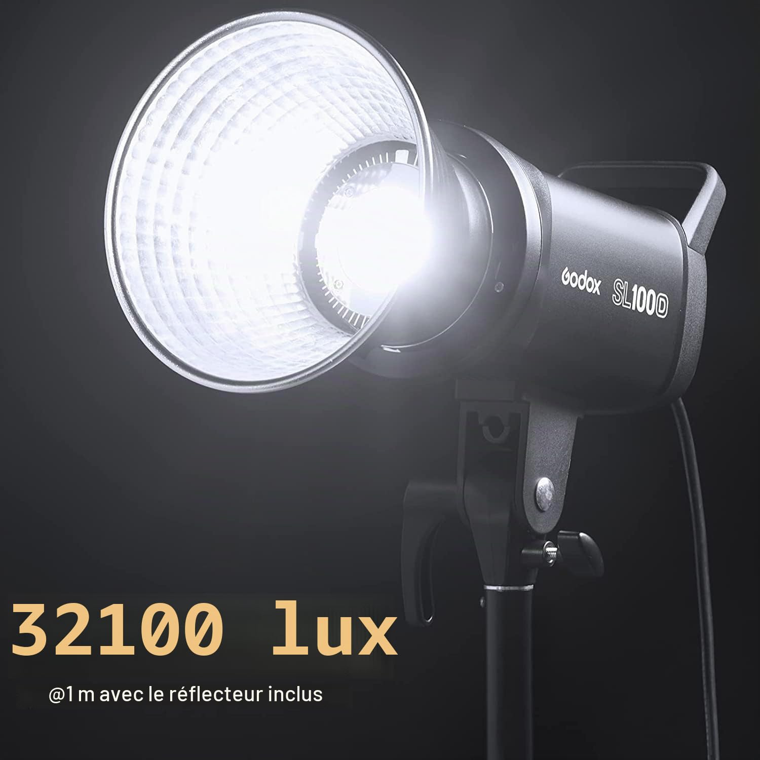 Godox SL100D Daylight LED Vidéo Lampe de Studio, 100W 5600K 32100 Lumens LED Projecteur Lumière Puissant, Bluetooth APP Contrôle et 8 FX Effects Photo Lampe avec Bowens Mount
