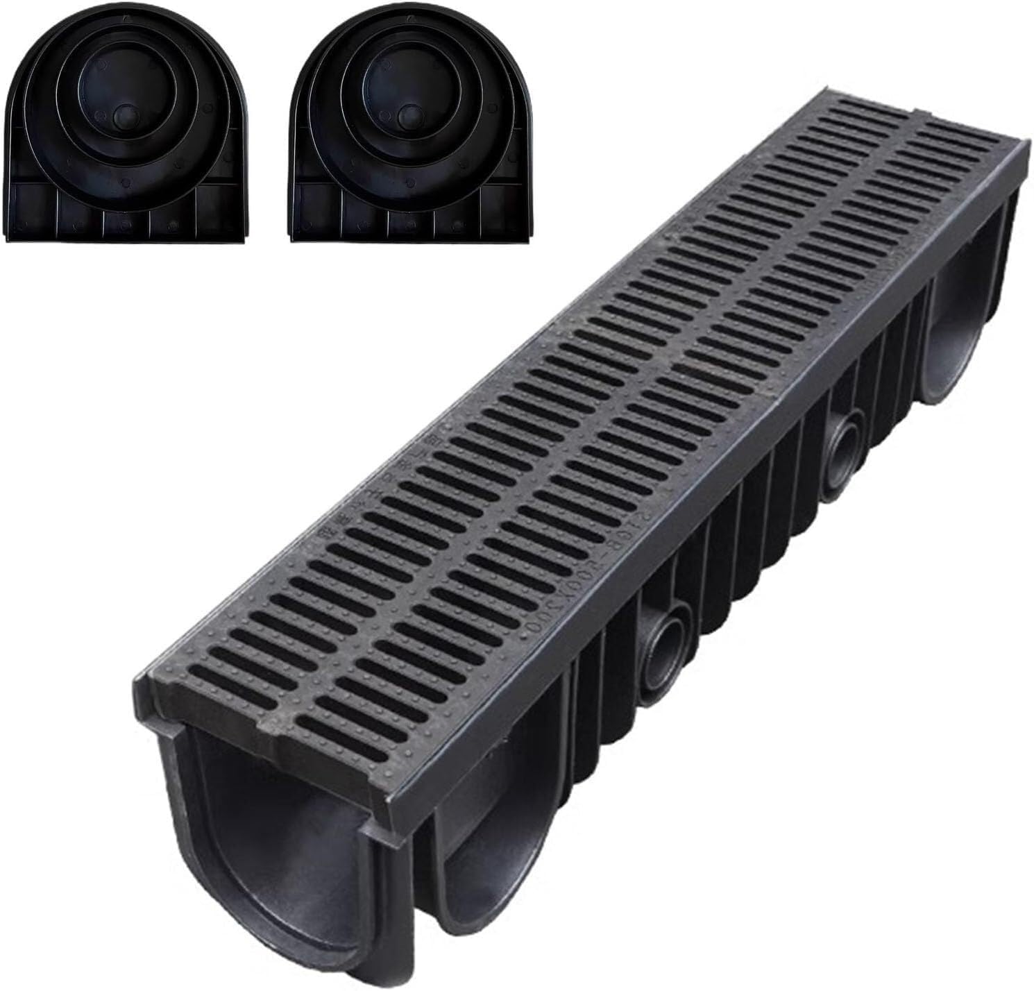 Channel age Kit - Plastic Grate with U Shape End Caps for Effective Rainwater Management(100cmx20cmx20cm)
