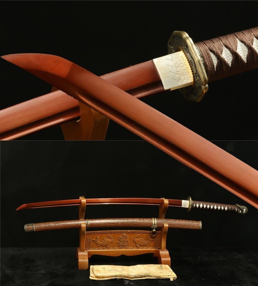 1095 Carbon Steel Blade Forged Japanese Samurai Swords Set Full Tang Katana