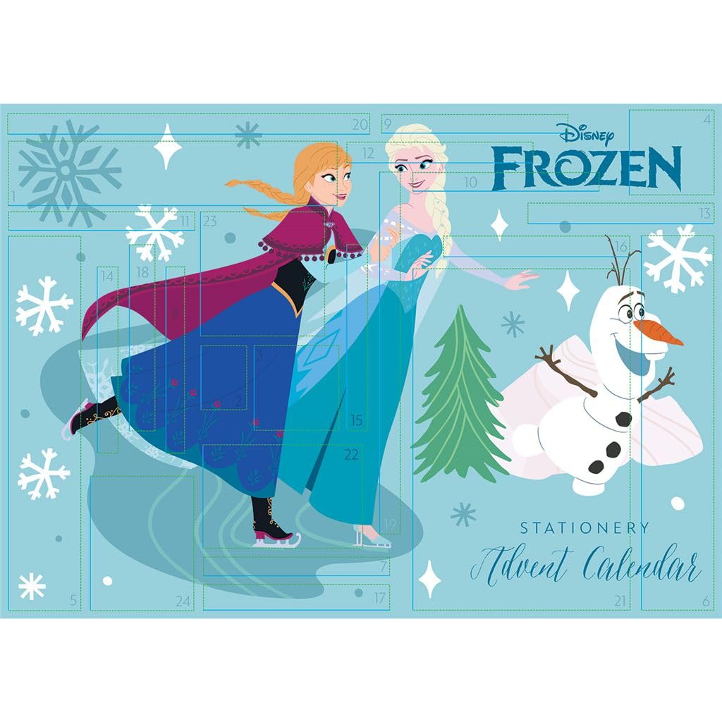 FROZEN ADVENT CALENDAR STATIONERY SET 2026 Advent Calendar Stationery Set, Official Licensed 24-Day Christmas Countdown with Daily Surprise Gifts, Fun Collectible Holiday Stationery for Kids