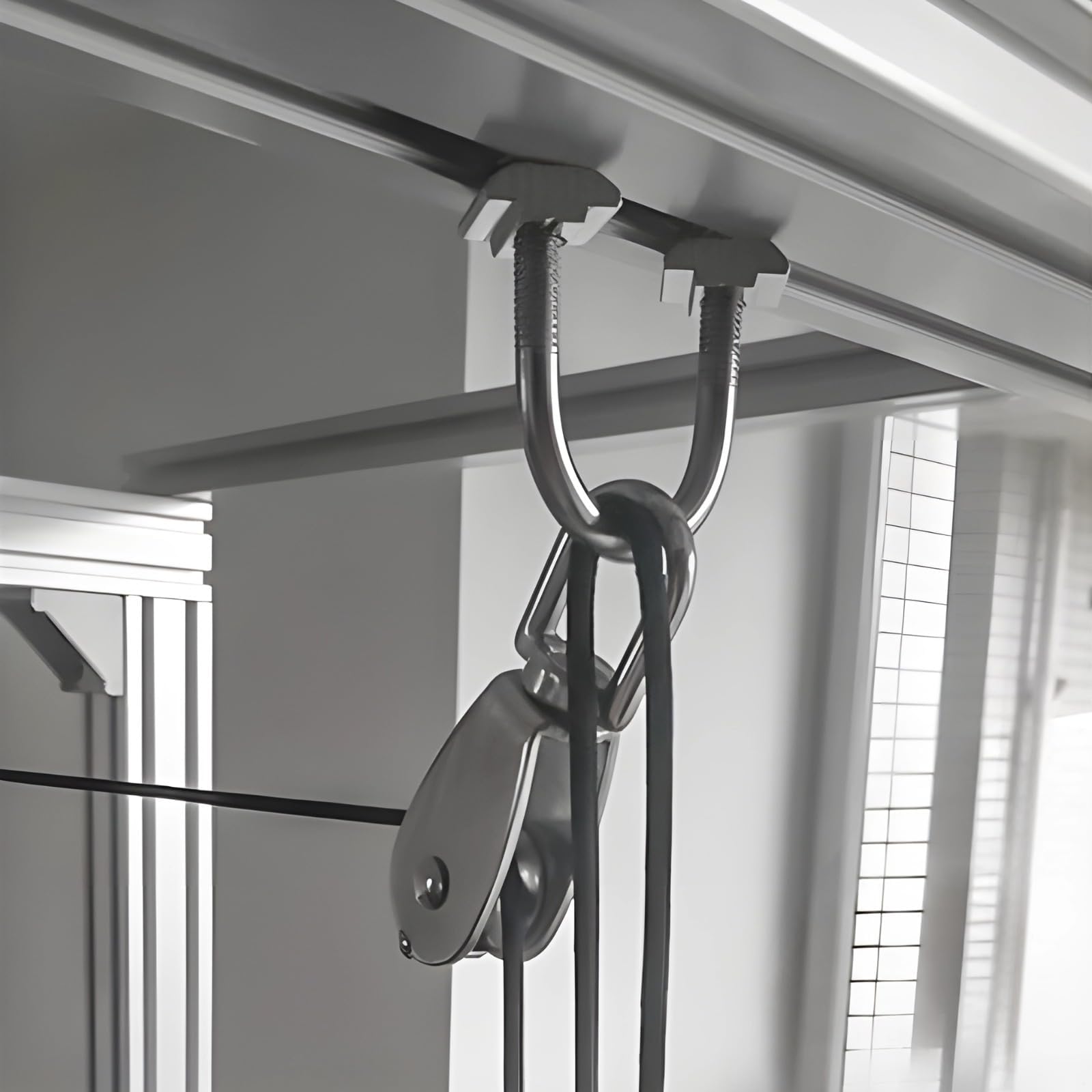 Sistema de polea de acero inoxidable, poleas de elevación giratorias de 360°, gimnasio en casa, juego de 10 bloques de polea (M15/M20/M25) para un fácil levantamiento