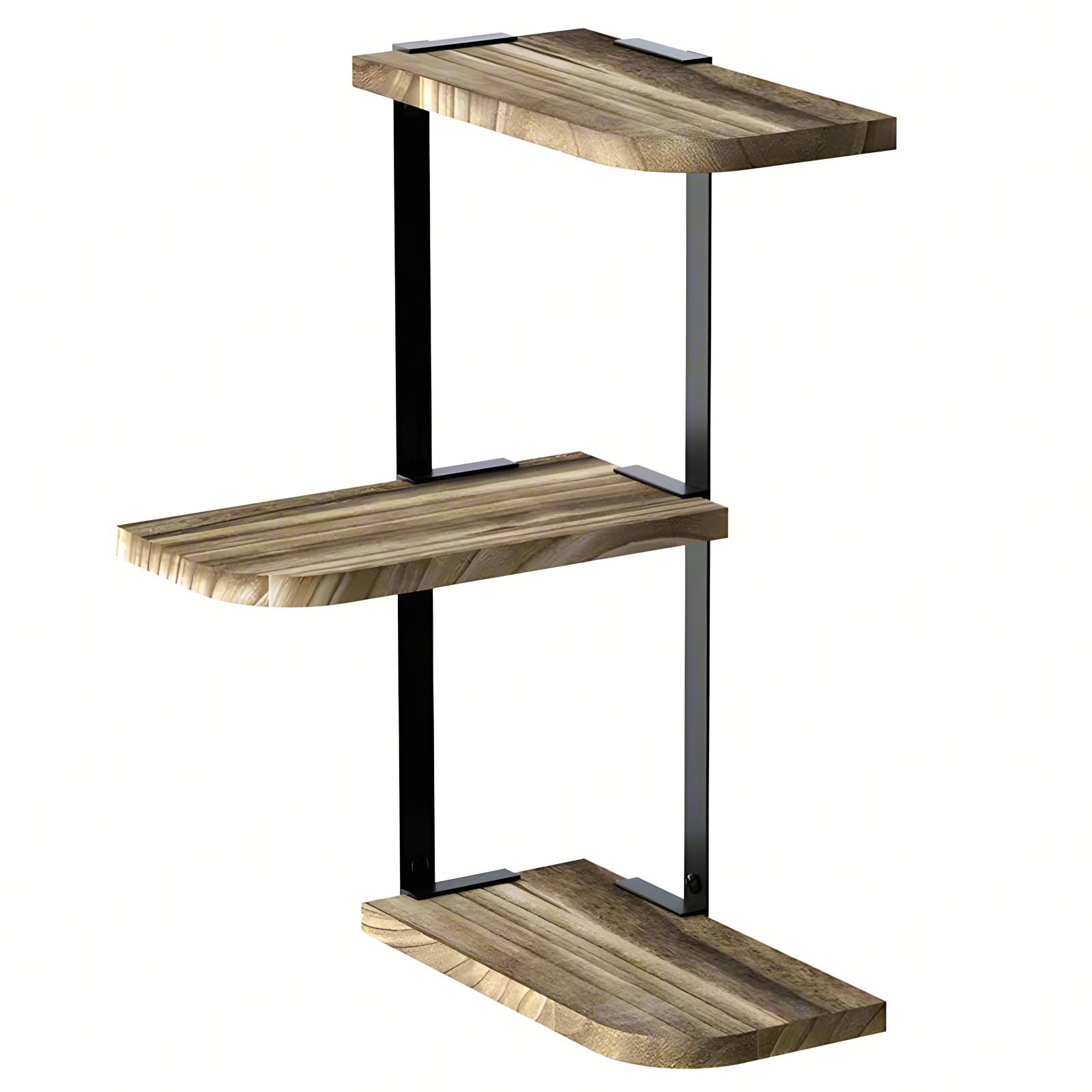 ASelected 3 Tier Corner Shelf,Wooden Floating Shelves Small Wood Shelves for Bedroom Living Room Bathroom Kitchen Office