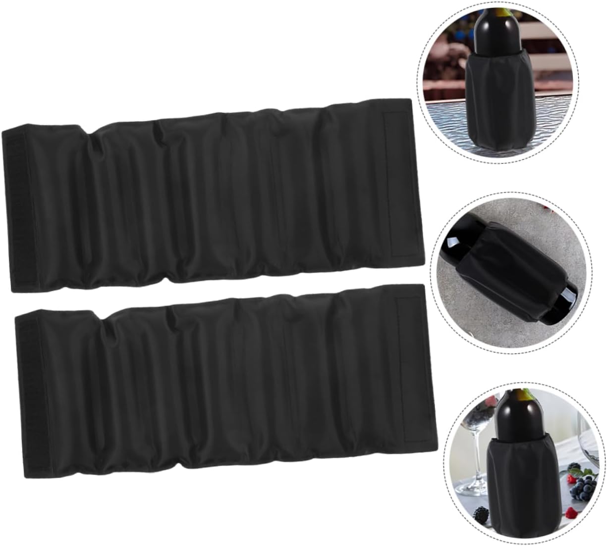 Healifty 2Pcs Wine Bottle Cooler Sleeve with Gel Ice Packs Portable Insulated Wine Chiller Safe Polyester Material Efficient Temperature Maintenance Convenient Reusable