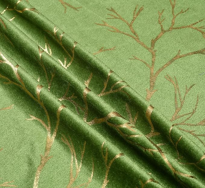 Image of Homefab India Velvet Curtains Room Darkening - Window 6 feet, Pack of 2 Curtain /Panel, Green
