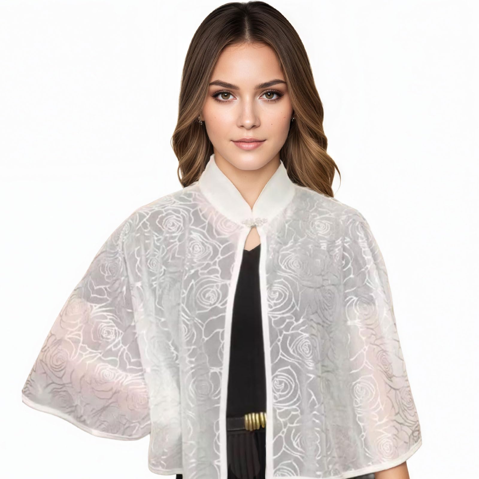 MICFENY Delicate Trimmed Outfit Flapper Shawl For Bride Mothers Wedding Party Dress Photo Props