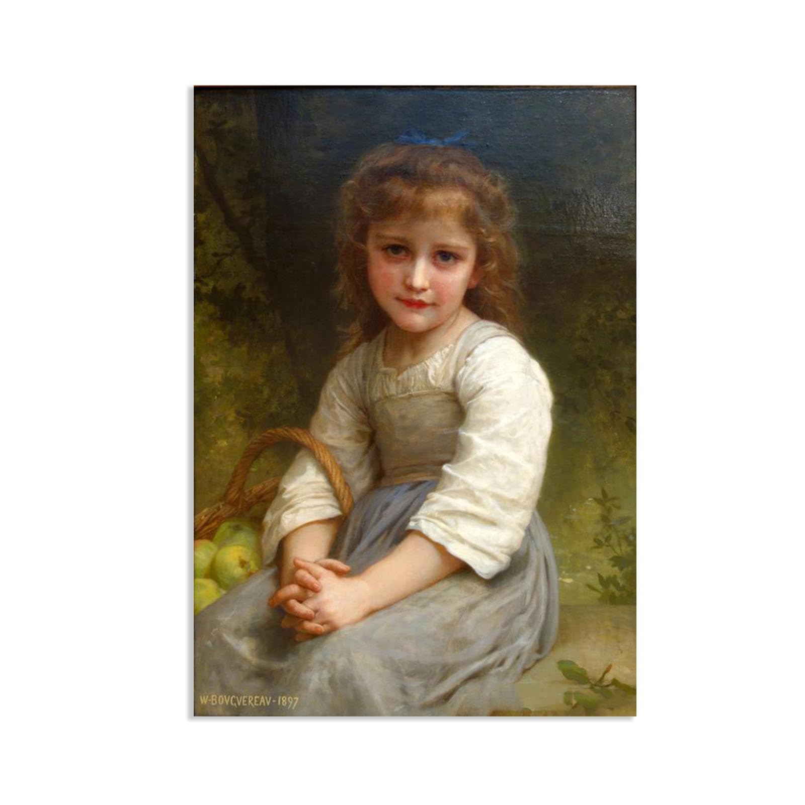 William-Adolphe Bouguereau Wall Art Apples Print on Canvas Reproductions of Famous Paintings Wall Decor for Living Room Bedroom Bathroom Home Decor 42x30cm frameless