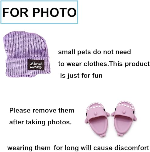 Miniatura 5 de Conjunto de disfraz de hámster con camisa, sombrero, zapatos, pantuflas de tiburón para mascotas reales, linda ropa de fiesta de vacaciones de mini