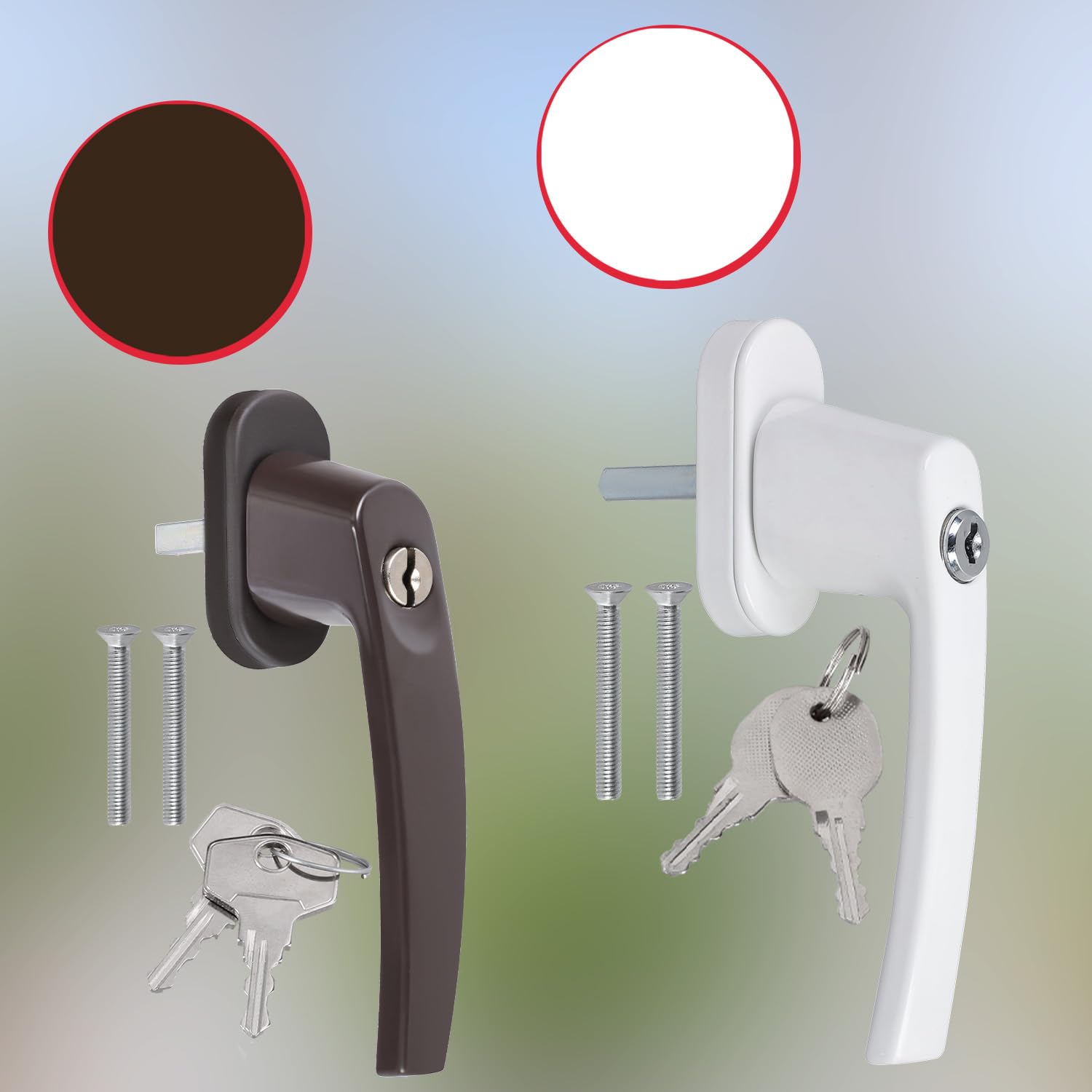 KOTARBAU® 4er Set Fenstergriff abschließbar Braun Aluminium pulverbeschichtet Fenstergriff mit Schloss abschließbare Fenstergriffe Stift 35mm Fensterschloss Kindersicherung Fenstergriffe abschliessbar