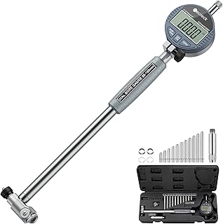 Neoteck Digital Bore Gauge Set Digital Indicator Bore Gauge (2"-6"/0.0005") Measurement with Self-Centering Dial, Carbide Anvils, and Insulated Grips for Deep Engine Cylinder Measurement