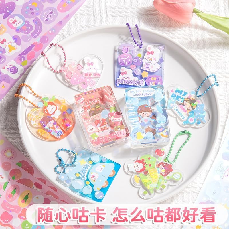 Image of FAMOUS QUALITY Kawaii Stickers Book - 50 Sheets /4000 Stickers, Cartoon Theme Sticker for Girls, Cute Washi Sticker for Project, Japanese Style Decorative Sticker, Self-Adhesive (Sweet Purple)