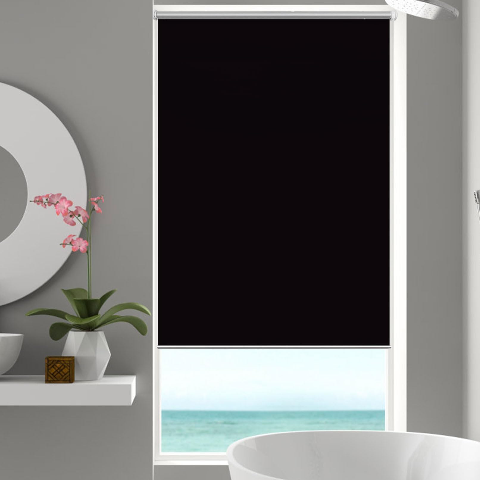 Store occultant sans perçage 85x100 cm avec kit de montage pour fenêtre