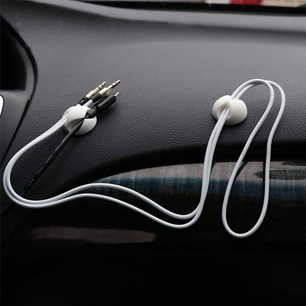 24 Pieces Adhesive Cable Clips Viaky Wire Management Desk Cable Organizer Cord Clips Cable Holder Clamps - Home, Office, Cubicle, Car, Nightstand, Desk Accessories-Black and White