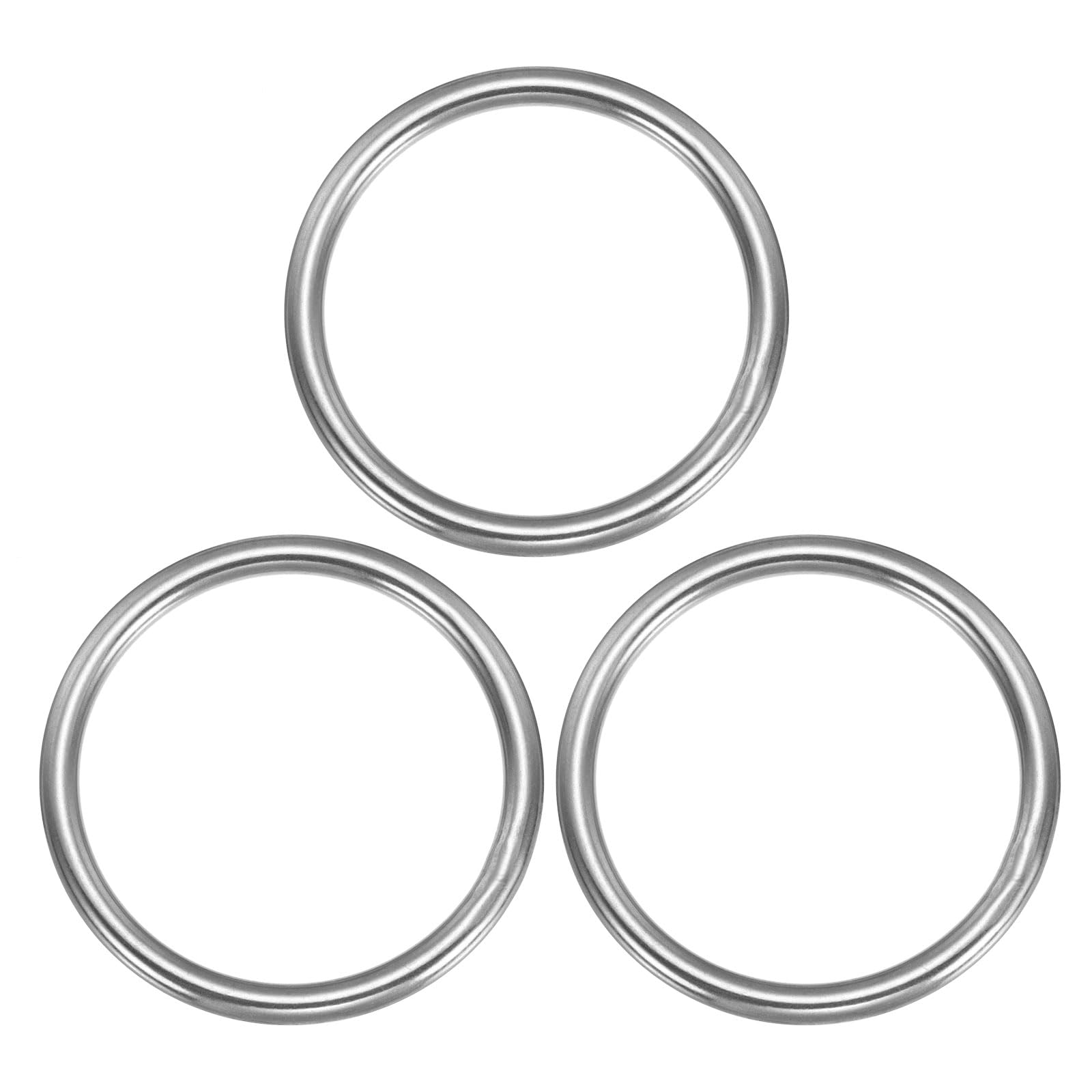 PATIKIL Metal O Ring, (100 x 120mm x 10mm, Silver) (3 Pcs), Marine Grade Solid Seamless Welded 316 Stainless Steel Multi-Purpose Round Rings, Suit for - Dog Leashes/Plant Hangers