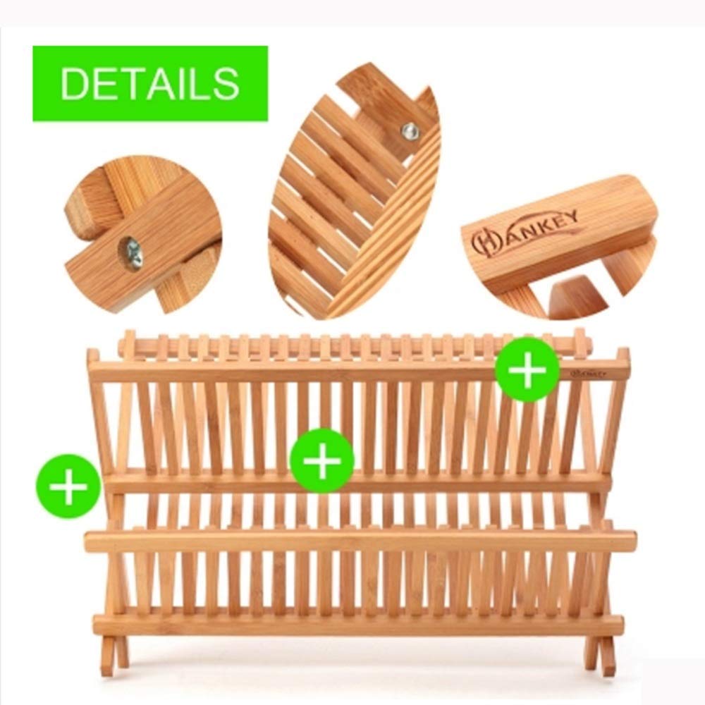 Scaffale da Cucina per Ripiano, Scolapiatti Scolapiatti Scolapiatti Pieghevole, Scolapiatti Pieghevole Scolapiatti Realizzato in Bambù Naturale Al 100%