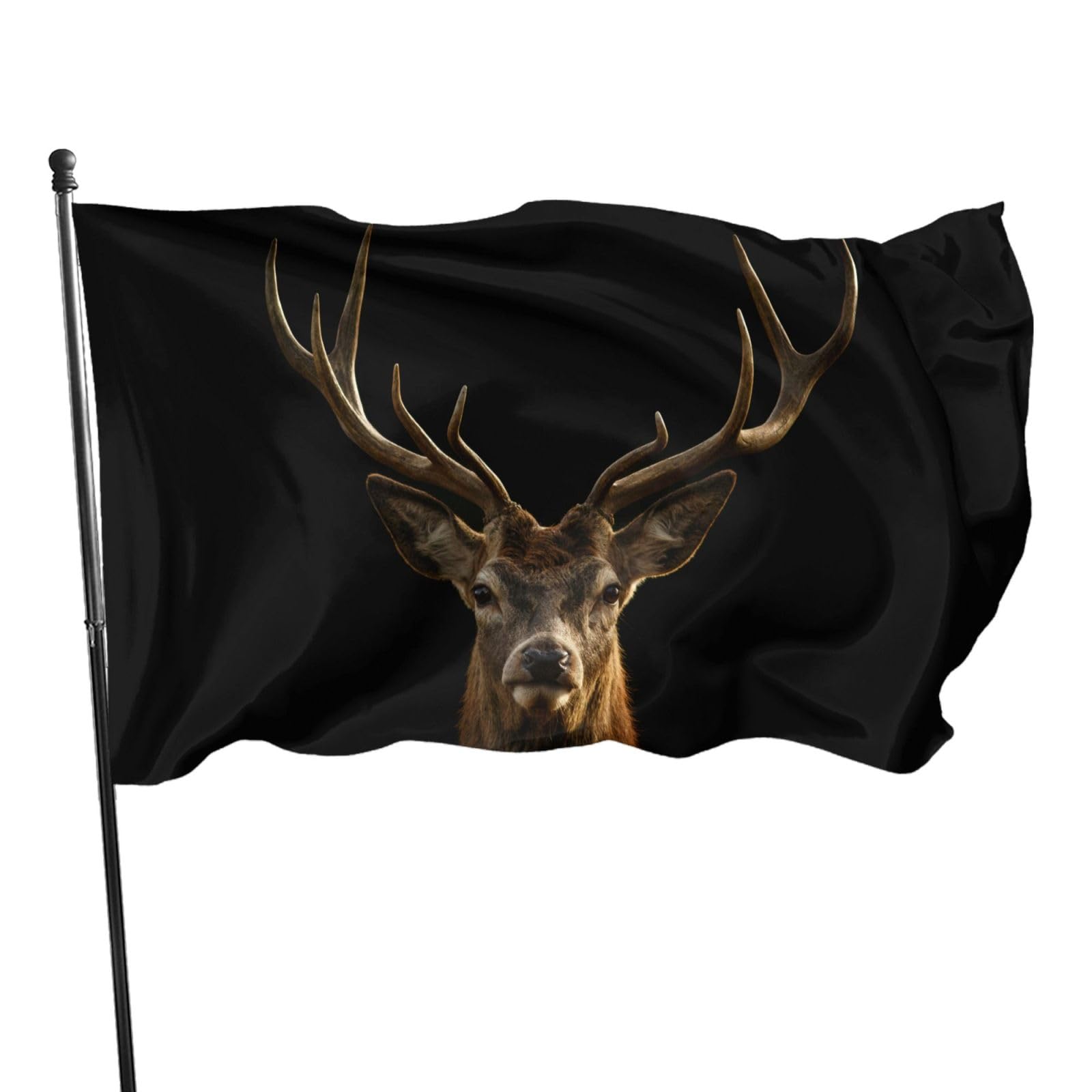 4x6ft (120x180 cm) Decorative House Flag Yard Banner, Animal Deer Head Printing, Garden Flags, Hanging Flag Decor