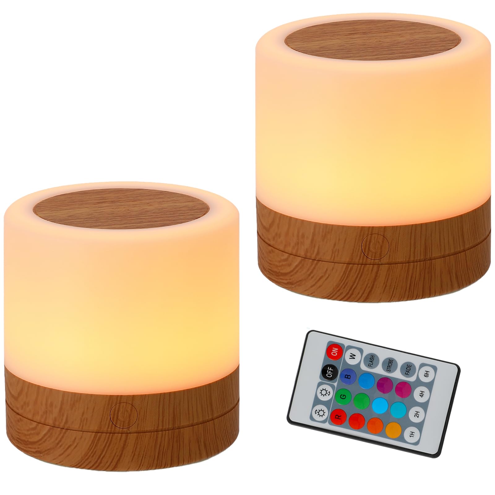Nursery Night Light for Kids USB Rechargeable Small Desk Lamp 13 RGB Colors 4 Brightness 1 Remote Touch