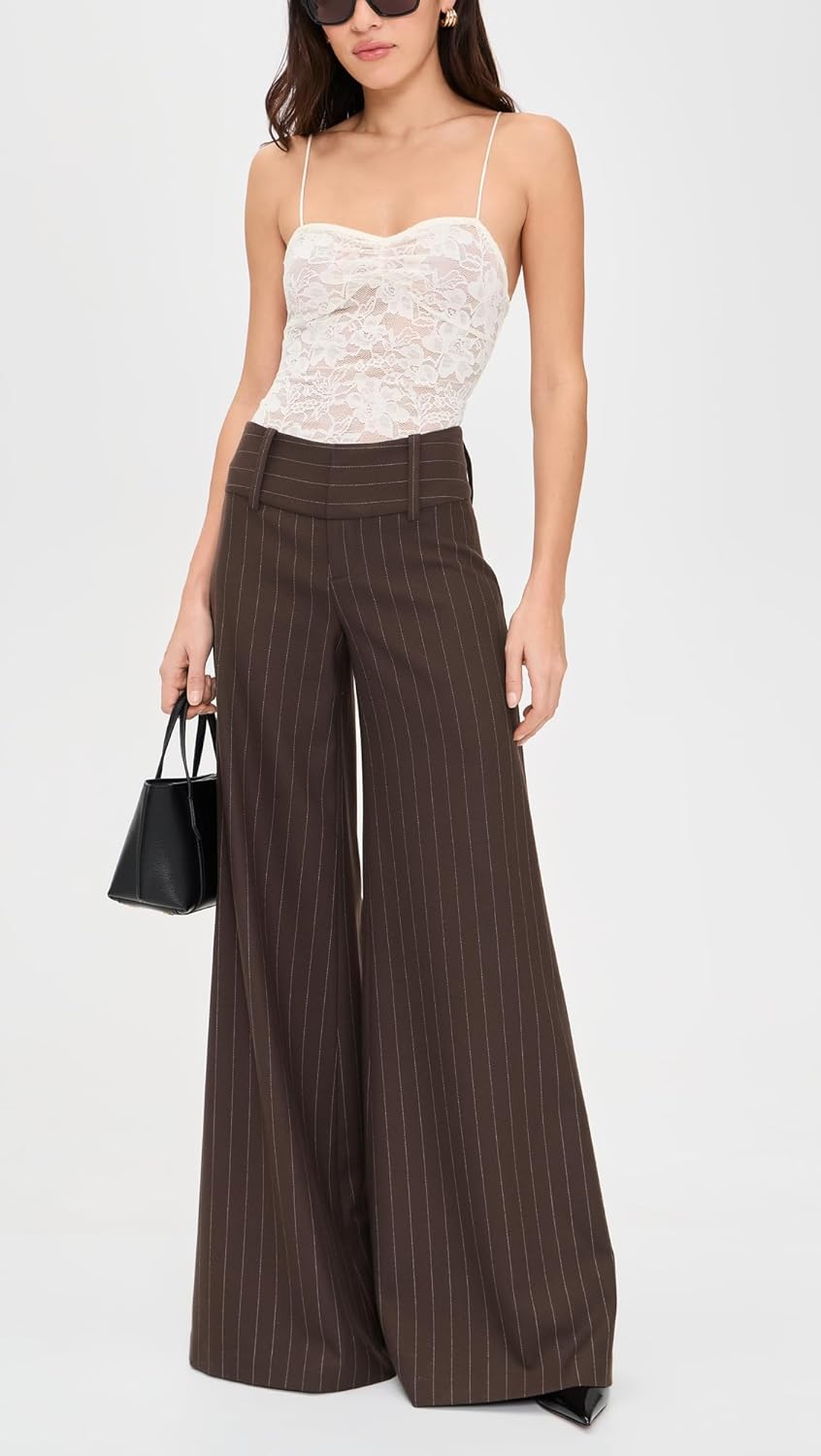 alice + olivia Women's Olivia Wide Leg Flare Pants - Image 5