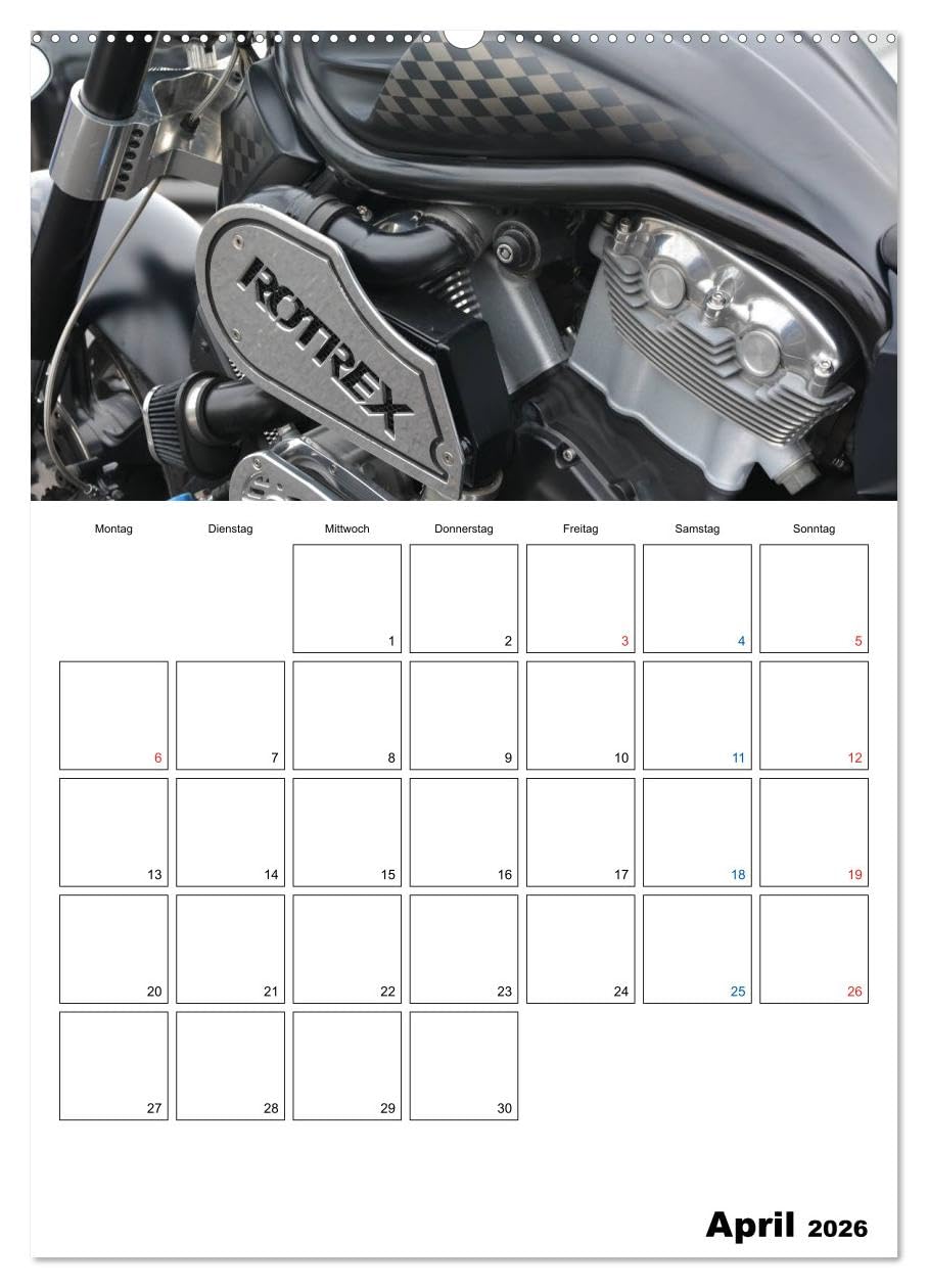 Harley Davidson Familienplaner (hochwertiger Premium Wandkalender 2026 DIN A2 hoch), Kunstdruck in Hochglanz: Familienplaner für Harley-Fans (CALVENDO Hobbys)