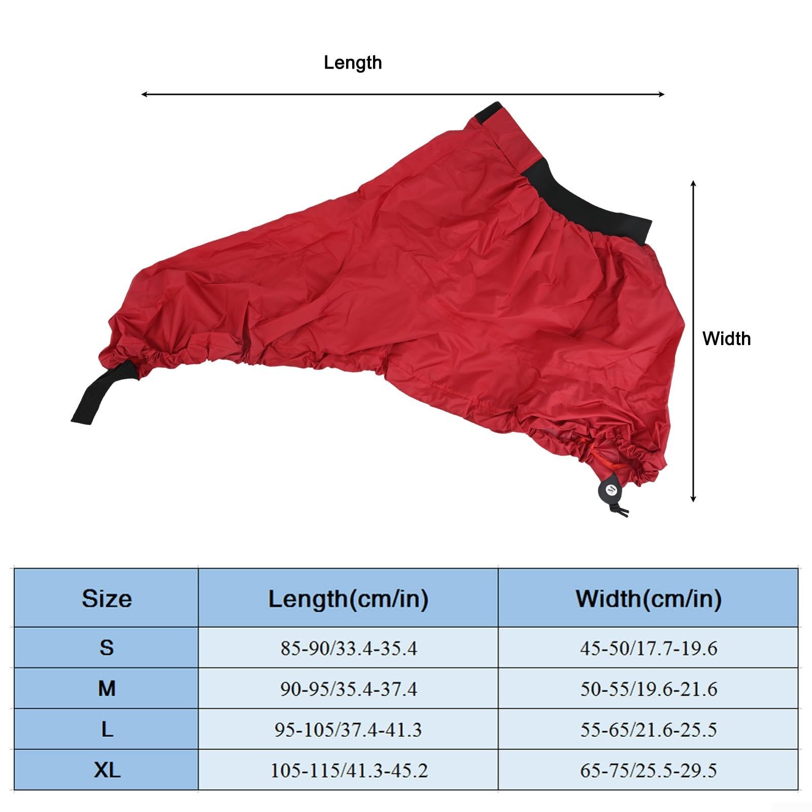 Funda de falda de pulverización para kayak con cintura ajustable para una protección óptima contra la lluvia (M rojo)