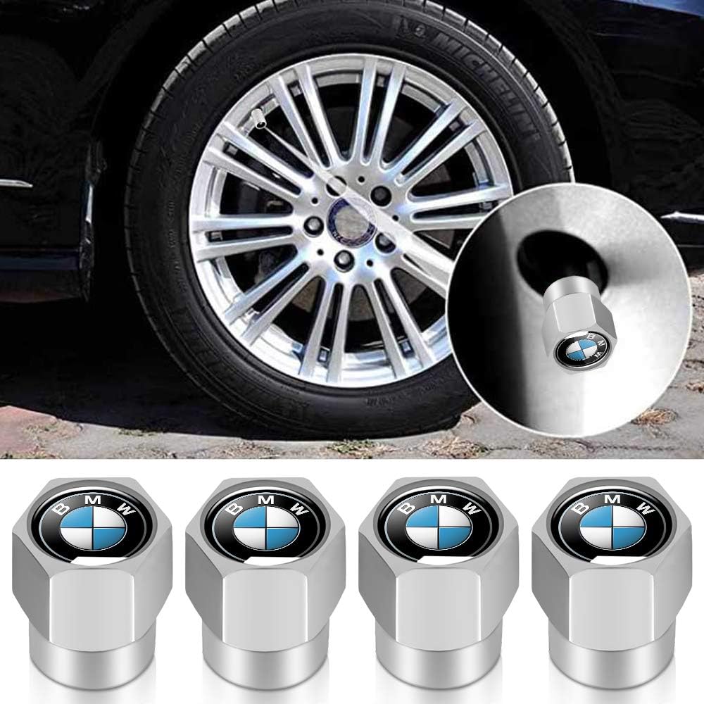for BMW Valve stem Caps Universal Valve stem Cover Suitable for BMW X1 X3 M3 M5 X1 X5 X6 Z4 3 5 7 Series tire Valve stem Cover Accessory 4 Pieces : Automotive