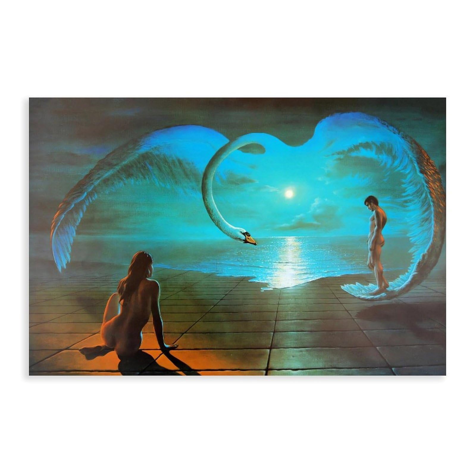 QNVJQKDSI Wings Of Love Art Canvas Poster Wall Art Decor Print Picture Paintings for Living Room Bedroom Decoration 8" L X 12" W