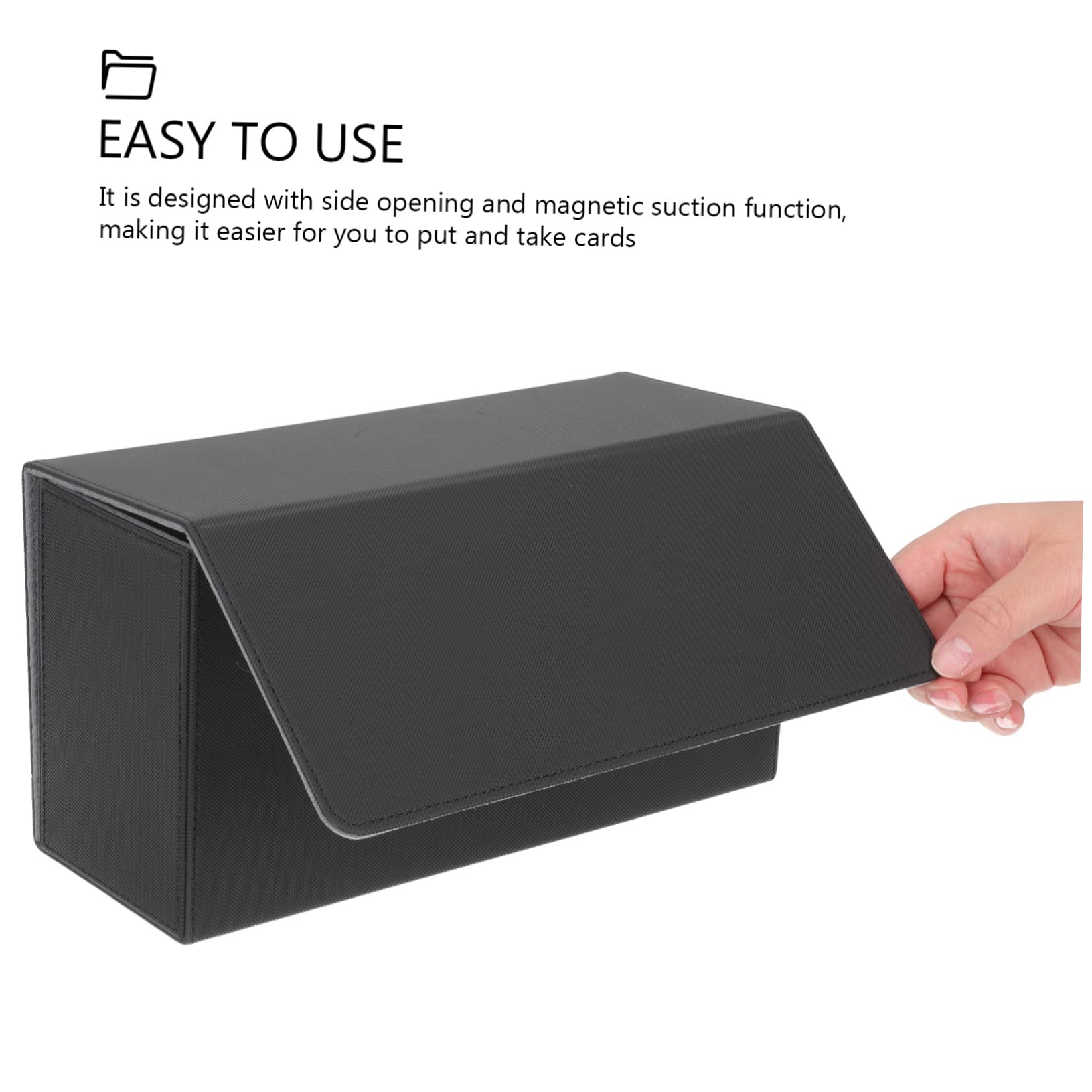 Scatola Porta Carte Sportive Pu Nera per Carte Collezionabili | Bordi Arrotondati, Angoli Integri, Formato Grande, Facile da Trasportare