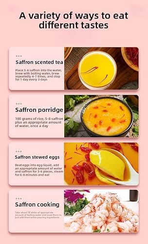 Miniatura 9 de AmaraCrous Hilos de azafrán premium  Grado Super Negin, 0.07 oz  100% puro y natural, cosechado a mano, azafrán persa para cocinar, té, paella,