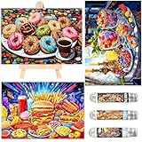 Small Jigsaw Puzzles for Adults 150 Pieces Vintage Streetscape Mini Puzzles Oil Painting Challenging 6 x 4 Inches, 3 Pcs,Easel Included