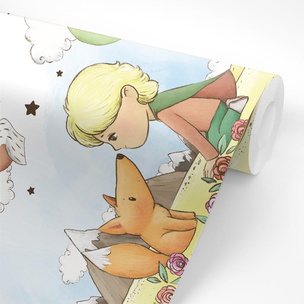kina - SM0044 Adesivi Murali Fasce per Camerette Bambini - Grafica Il Piccolo Principe Greche Protezione e Decorazione Pareti Rivestimento Mobili Tavoli e Armadi 30x130 cm