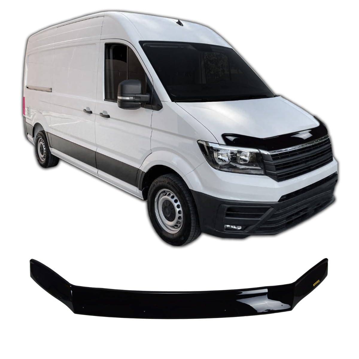 SCOUTT Motorhaubenschutz passend für Volkswagen Crafter ab 2018, Windabweiser Insektenschutz Steinschlagschutz Passform Schwarz