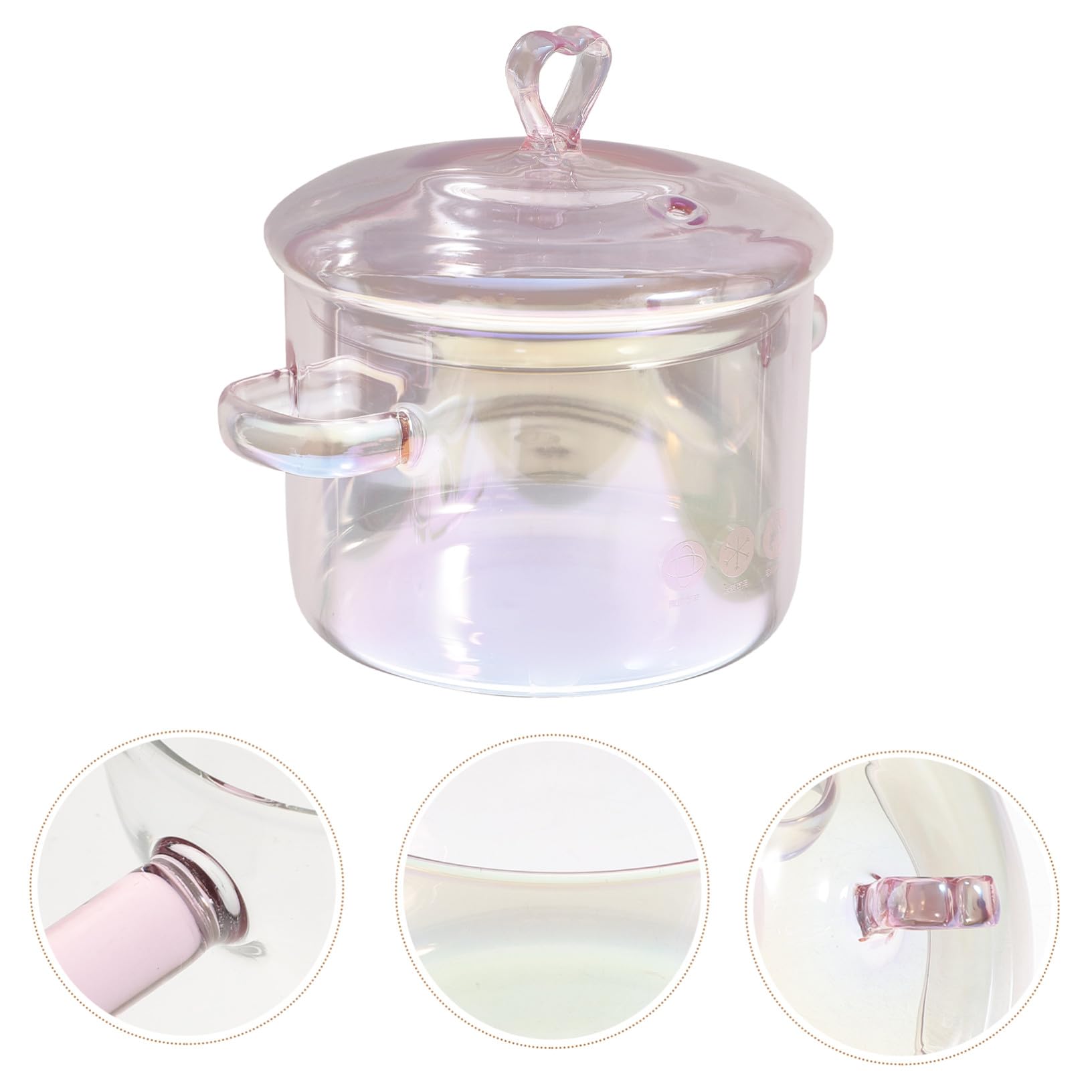 Alipis Glas Schmortopf 1500 Ml mit Löffel Transparenter Großer Topf aus Glas zum Langsamen Kochen für Gartenparty und Freunde