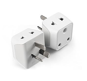 Ceptics India to China, Australia Travel Adapter Plug 2 in 1 New Zealand Adapter - Type I - CE Certified - RoHS Compliant White - 2 Pack - Lifetime Limited Warranty