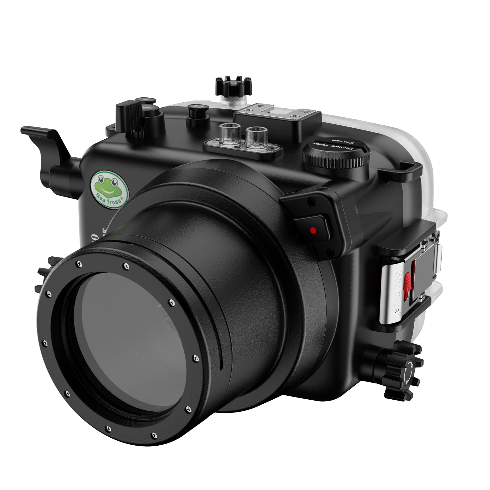 Sea frogs Funda para cámara subacuática compatible con Sony A6700 IPX8 40 m/130 ft Máxima profundidad de inmersión, carcasa impermeable para buceo, surf, remo, esquí (a6700 18-105 mm)