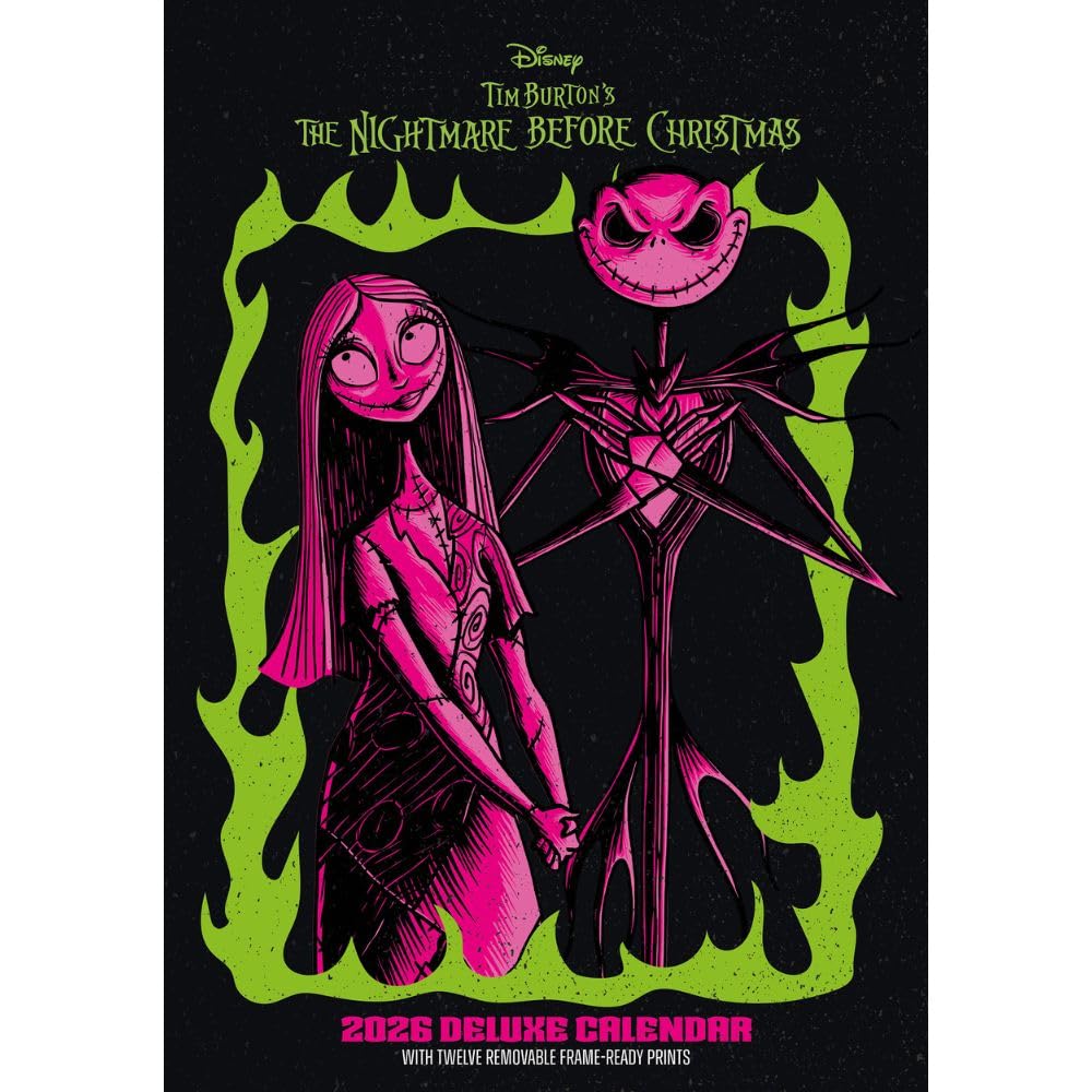 2026 CALENDAR THE NIGHTMARE BEFORE CHRISTMAS MONTH TO VIEW A3 DELUXE WALL CALENDAR OFFICIAL PRODUCT