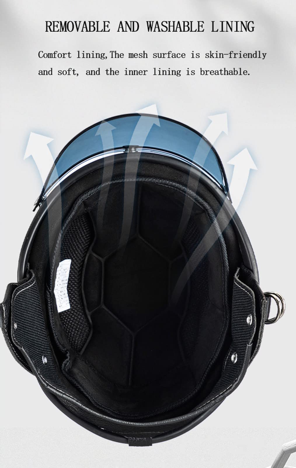 Moto Casque Bol,Casque Moto Jet Vintage 3/4 Casque Moto Avec Visière Pour Scooter Chopper, ECE Homologué Casque De Moto Demi-Jet Homme Et Femme, Coque ABS/Couche Tampon EPS A,S=55-56CM