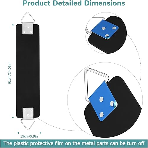 Miniatura 4 de Asiento de columpio de 2 piezas con anillo triangular de metal de 30.4 x 5.9 pulgadas, soporta 300 libras, juego de columpio resistente, accesorios