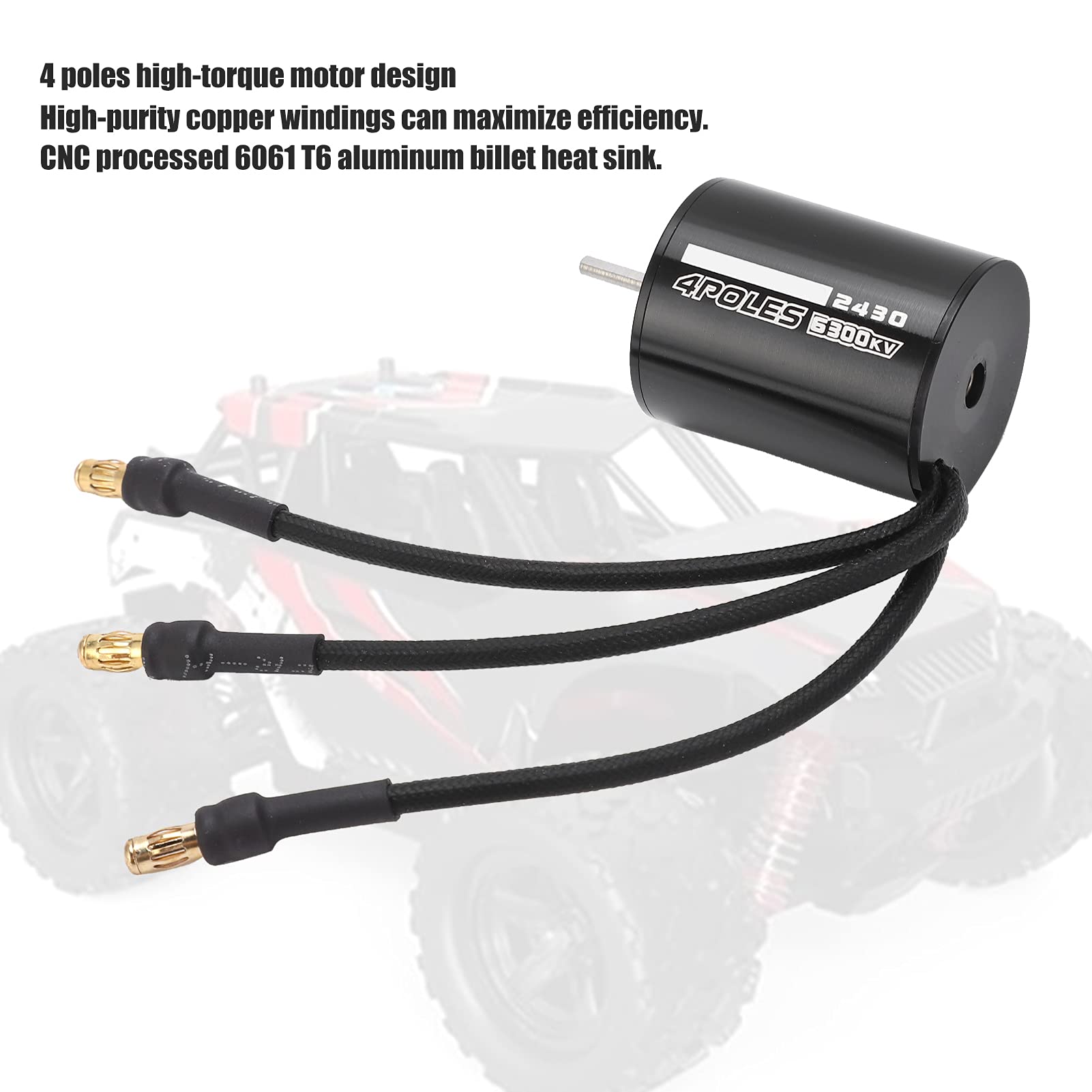 Amazon | RC 2430 6300KVブラシレスモーター、高性能熱放散6300KV