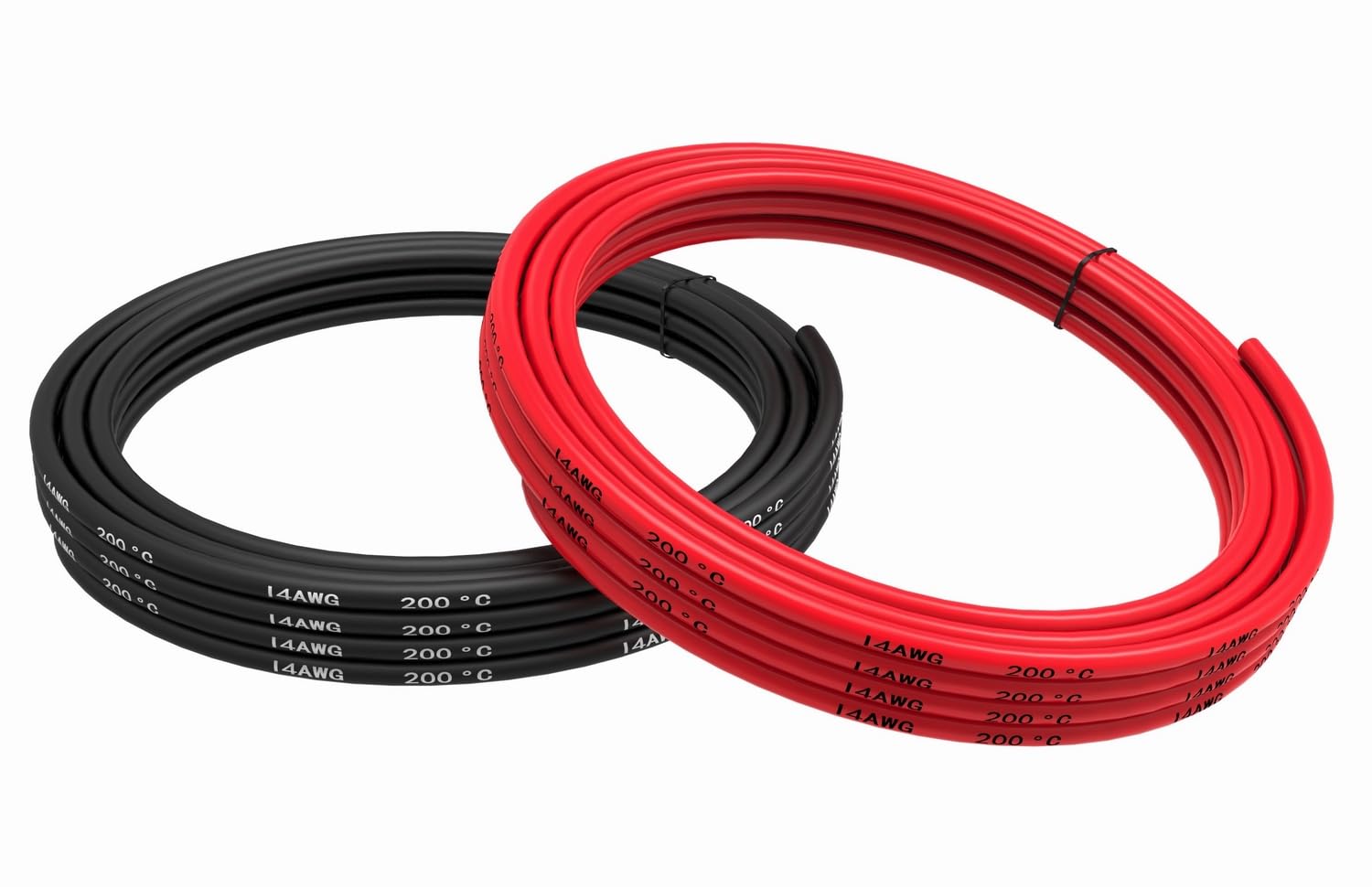 TUOFENG 2.0mm² Electrical Cable,14 AWG Silicone Wire 10 m [5 m Black and 5 m Red] Hook Up Wire Cable Flexible of Tinned Copper Wire for DIY RC Aircraft Auto Electronic Equip