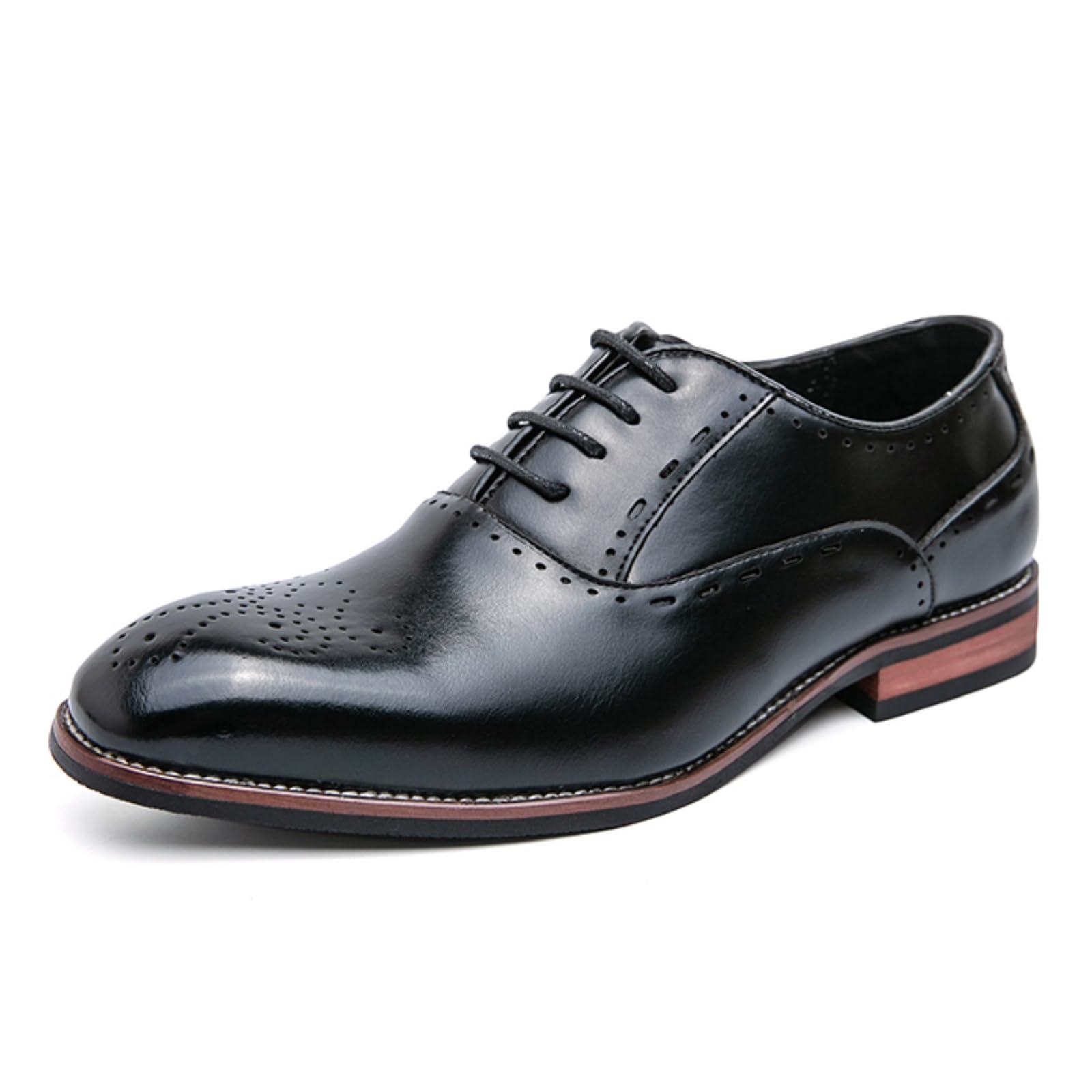 Buty Oxford męskie skórzane buty typu brogsy sznurowane