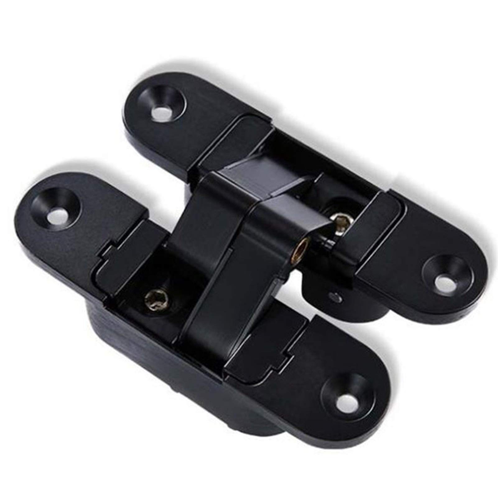 Three-Dimensional Invisible Door Hinges Wooden Door Folding Blind Doors Cross 180° Inside and Outside Open Hidden Hinges Concealed Cross Door Hinges(Black)