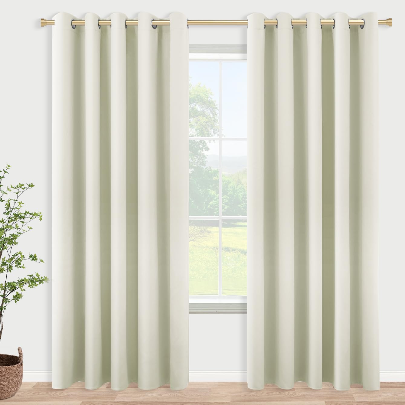 KOUFALL Beige Blackout Curtains 72x84 Inch Length for Bedroom — image 1