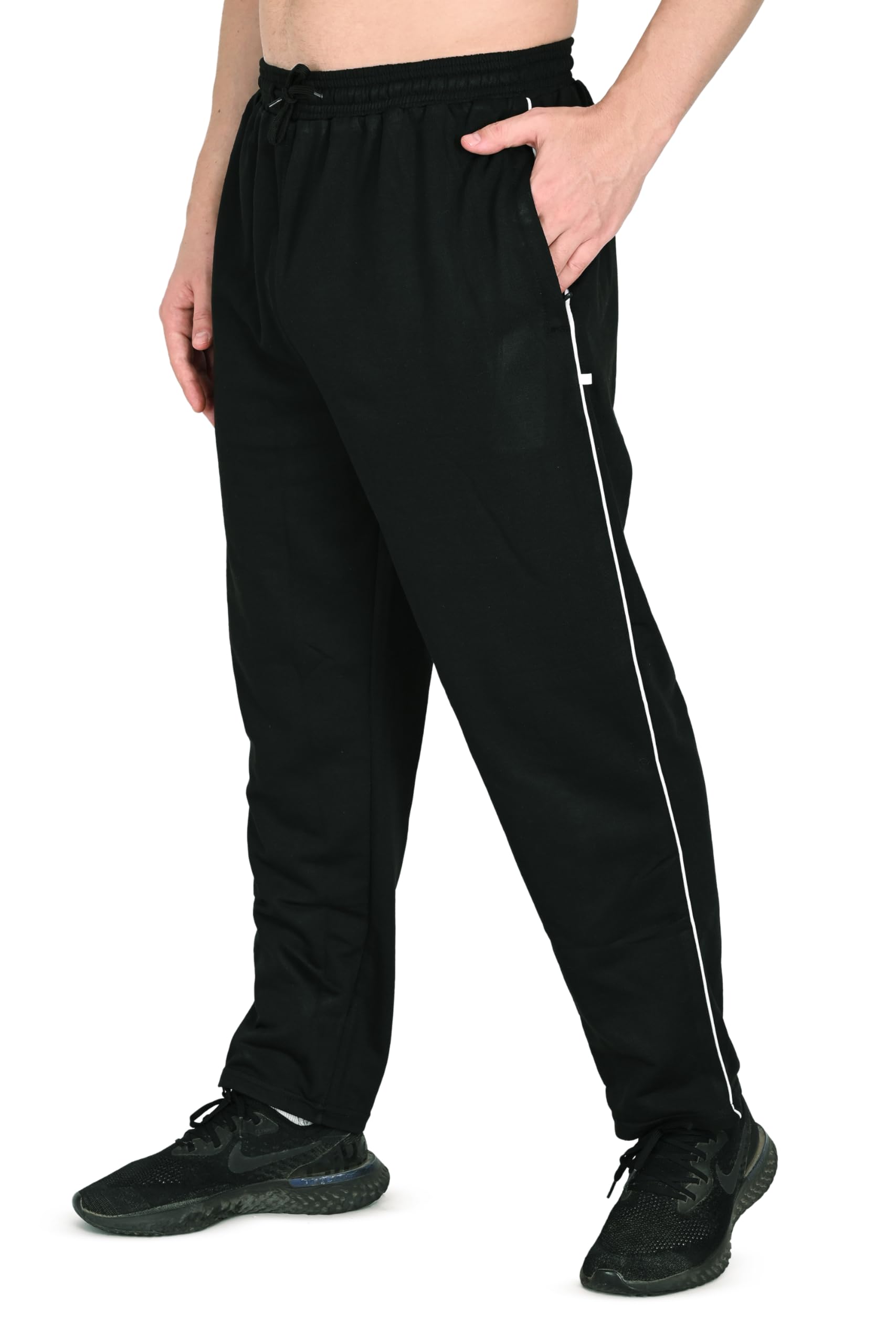 ameena store Men's Teri Cotton Blend Track Pants, Mid Rise Joggers with Pockets, Regular Fit Side Piping Lower Gym Sports Workout Plus Size (S to 6XL)-picture-15