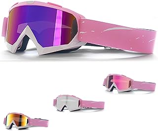 DONGZQAN Skibrille Damen Rosa, Skibrille Brillenträger Damen, Skibrillen Damen Unisex Skibrille Otg Mit Schaumstoffpolsterung, Geeignet für Outdoor-Sportarten