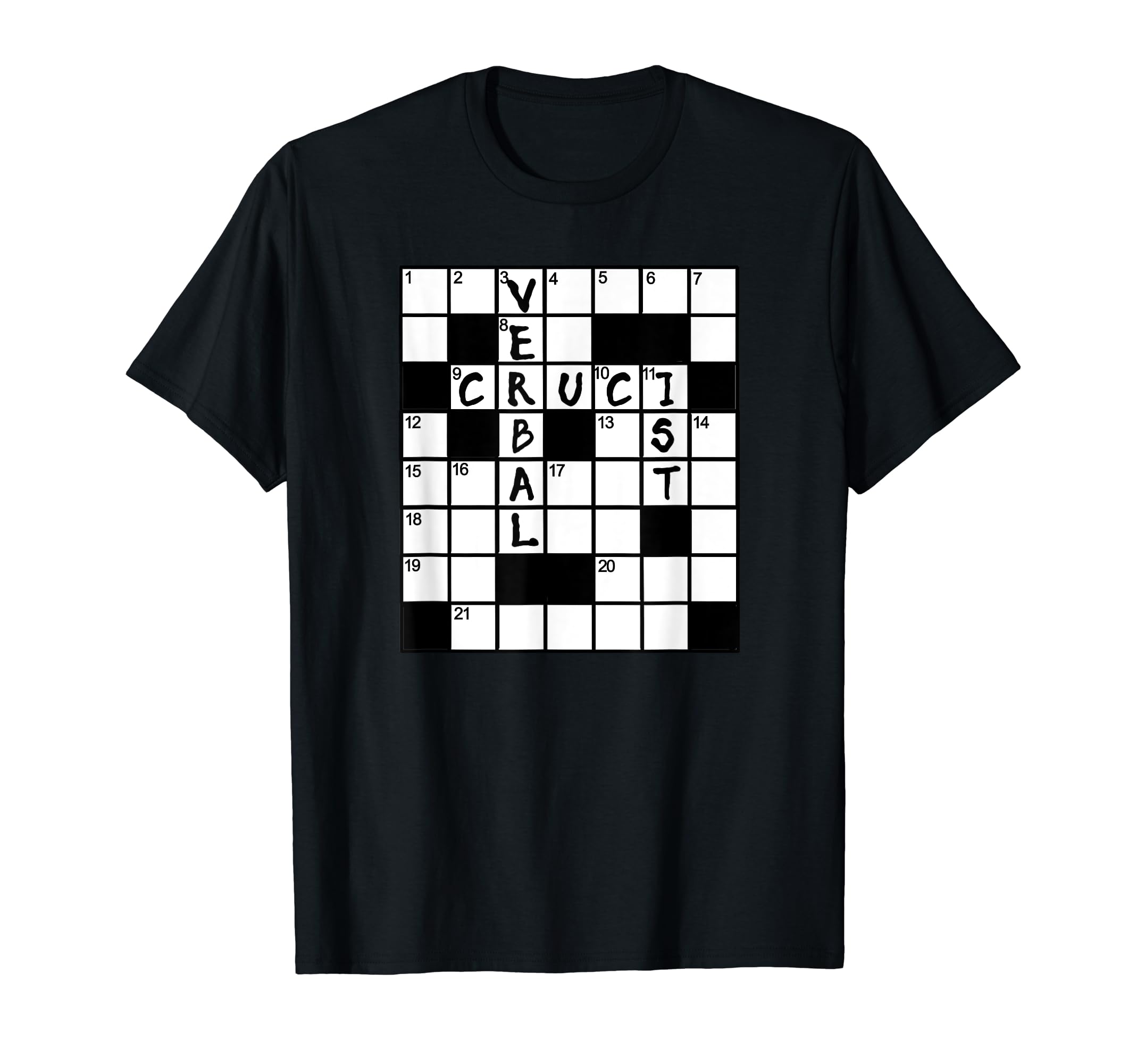 CRUCIVERBALIST Crossword Puzzle Lover's Tshirt by Scarebaby T-Shirt