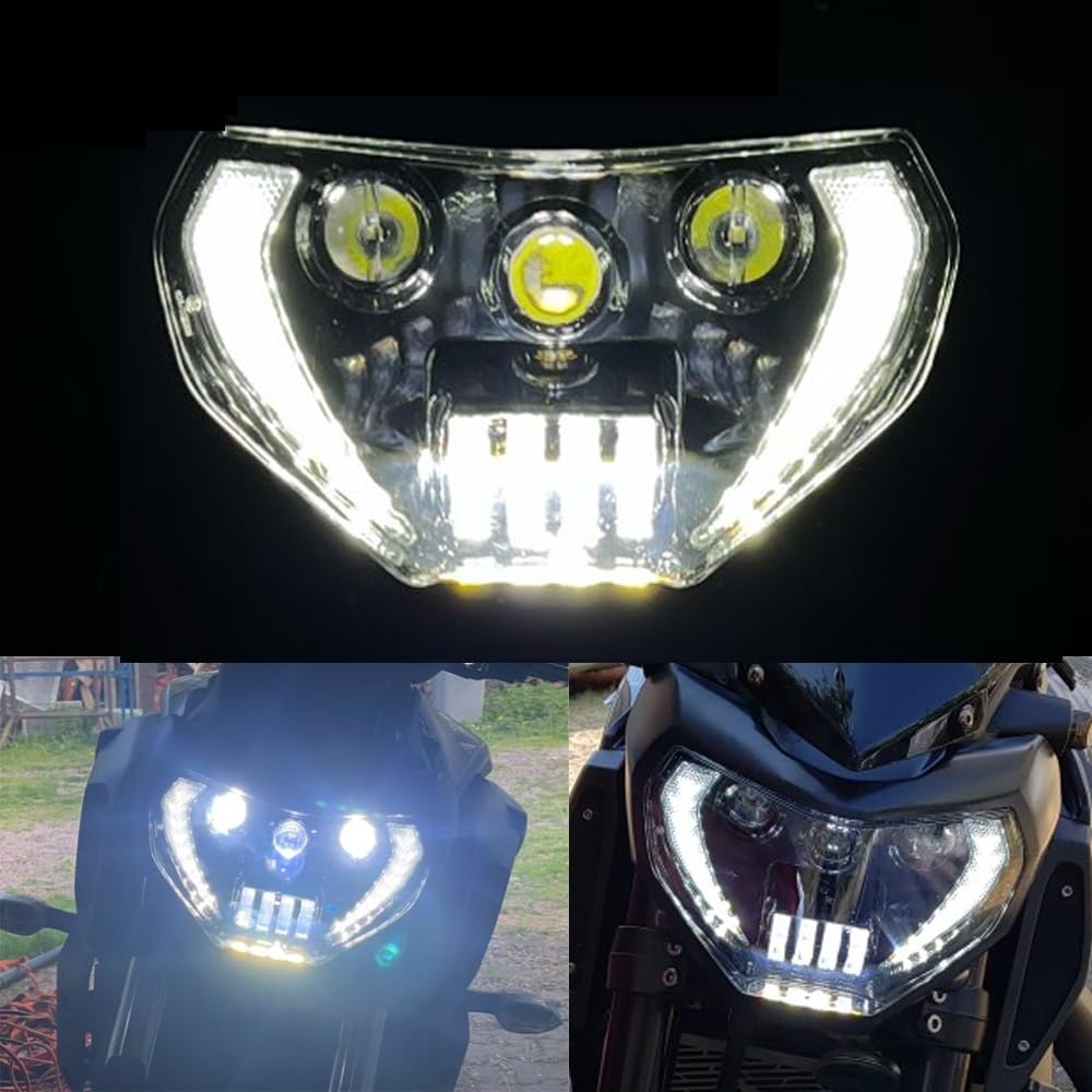 Dirt Bike przednie światła Pasuje do MT 07 MT-07 2018 2019 MT 09 MT-09 14-16 MT09 MT07 reflektor reflektor motocyklowy DRL LED montaż reflektora Dziennej Dla