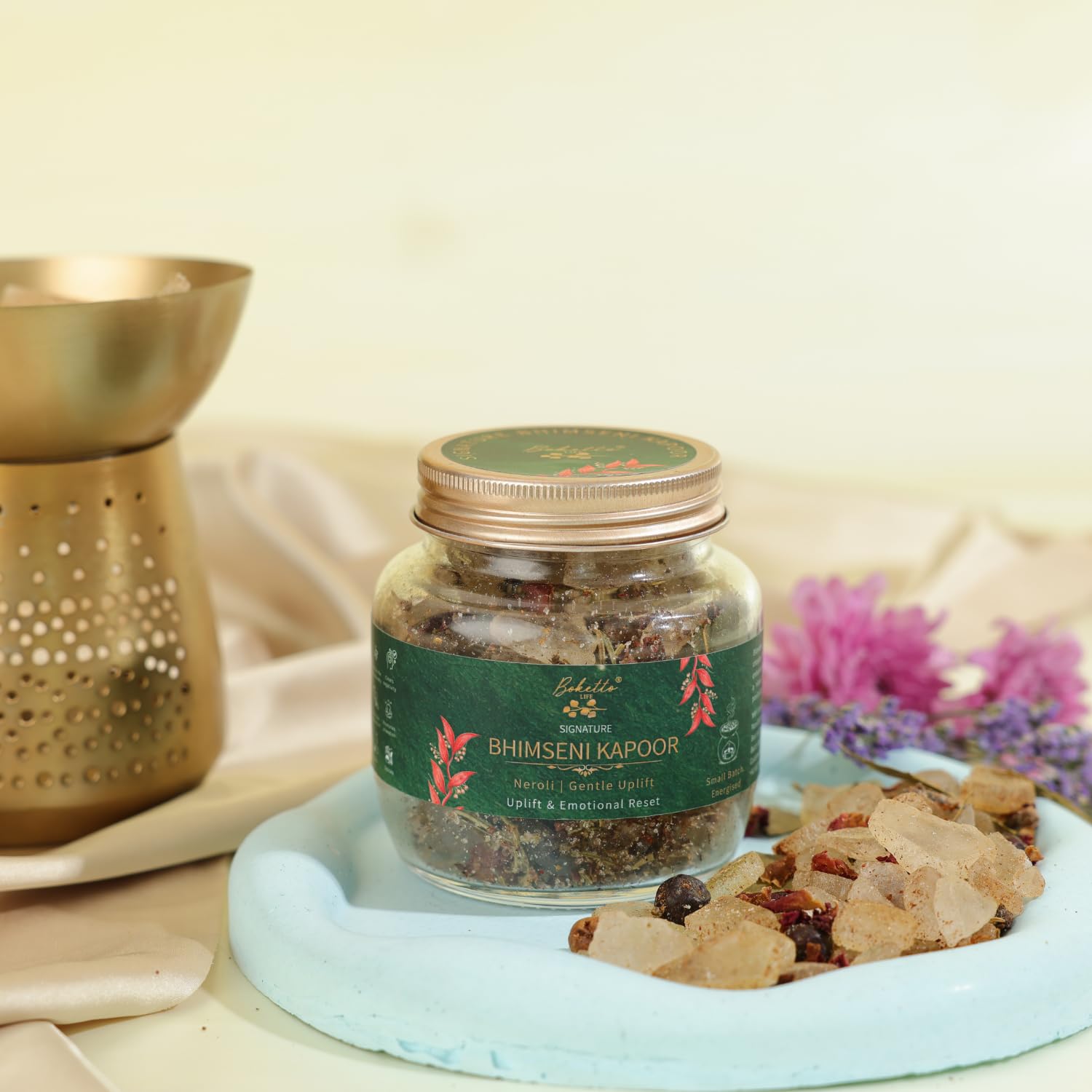 Boketto Life Pure Original Bhimseni Camphor Kapoor Mix -Neroli - 150gms | for Puja Aromatherapy | Refreshing Fragrance Neutralizes Negative Energy | Diffuser & Mosquito Repellent | Pacha Karpooram 2
