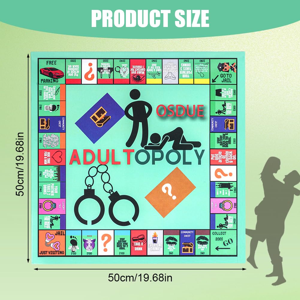 OSDUE Adultopoly Board Game, Couple Board Game, Date Night Ideas,Couples Date Night Games, Relationship Card Game, Conversation Cards for Couples (1PCS) - Image 2