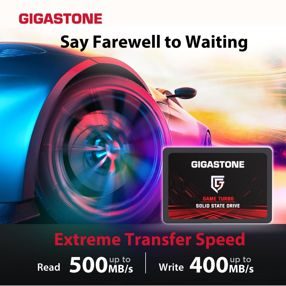 Gigastone SSD SATA III 128GB (10 Pack) 2,5" SSD interno 3D NAND Internal Solid State Drive Compatibile con Laptop e PC Desktop 2.5 Inch Velocit? di Lettura fino a 520MB/s SLC Cache Performance